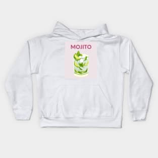 Cute Feminine Y2k Girly Mojito Cocktail Print Kids Hoodie